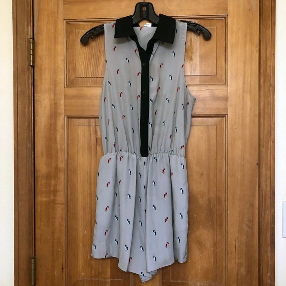 Gray Parrot Romper - Picture 1 of 4